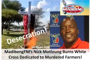 MadibengFM Nick Motloung desecrates white cross